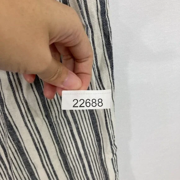 New Zac & Rachel size XXL‎ Wide Leg Striped Linen Blend Belted Cropped Pants - Picture 12 of 12